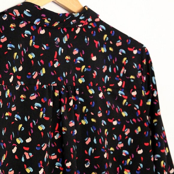 Cabi Ferris Button Front Shirt Blouse Top M #3423 Colorful Feather Confetti Mod - Picture 11 of 14